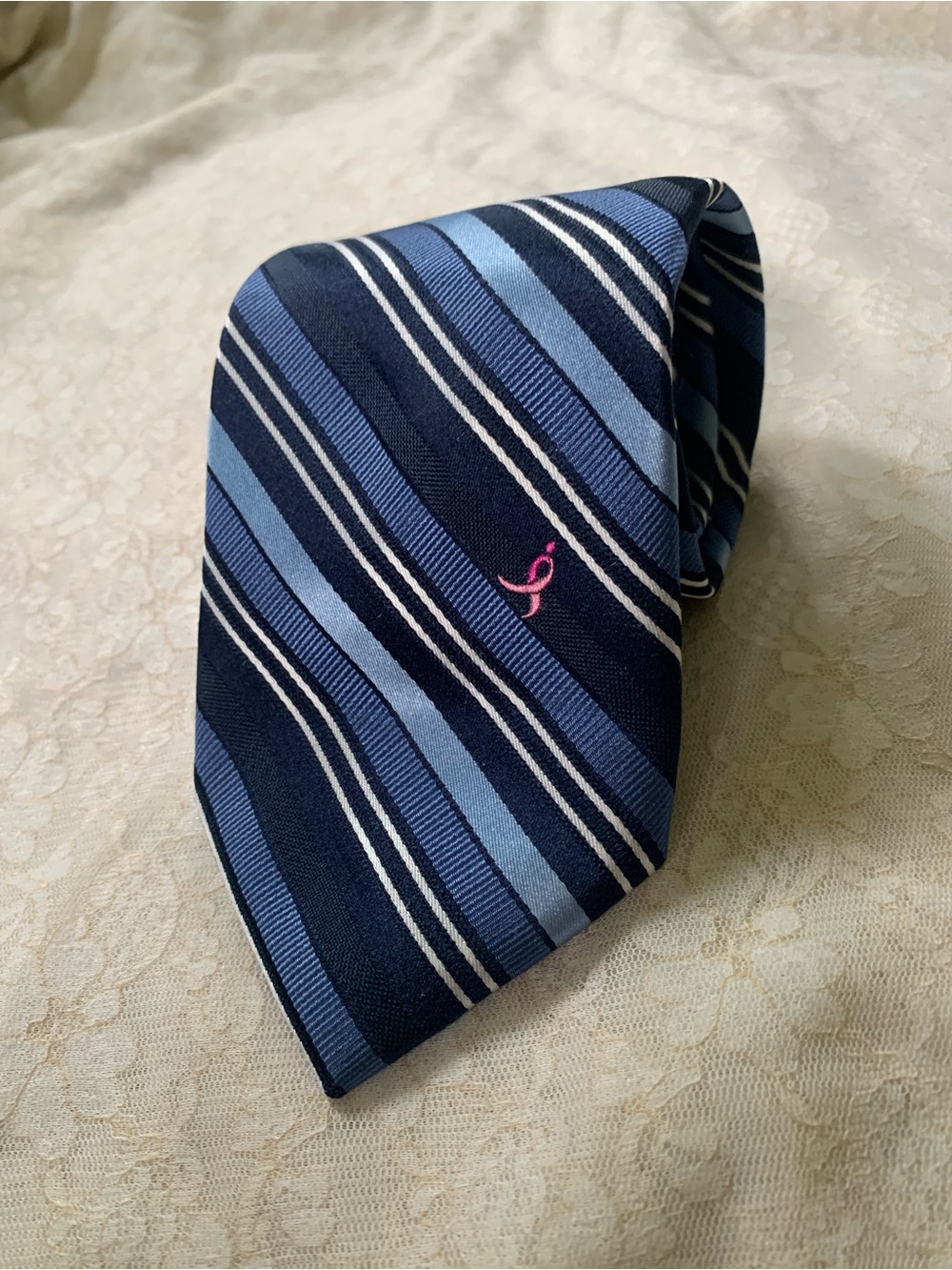 Knots For Hope Susan G Komen Breast Cancer Silk Tie Extra Long XL 61"